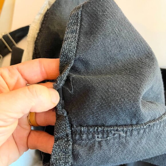 Vintage 90s Crossroads Size L Dark Grey Velvet Overalls Cotton - Picture 7 of 13